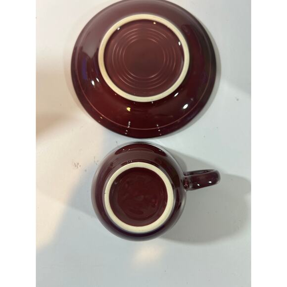 Fiesta Plum Teacup And Saucer Set, RETIRED, FIESTAWARE - Picture 4 of 7